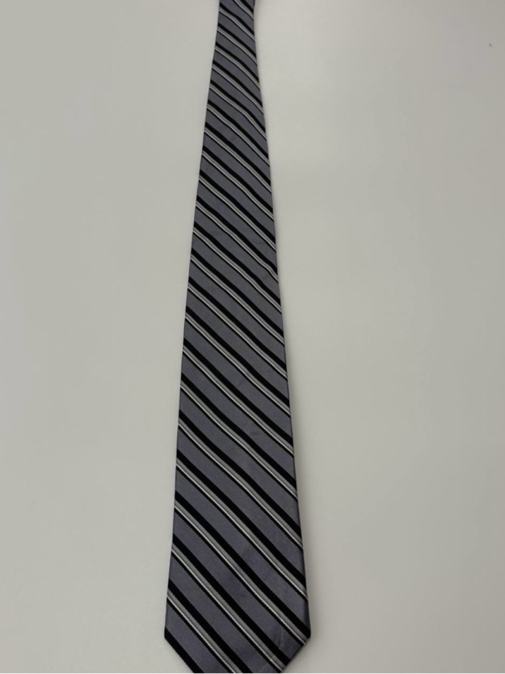 Chaps Black and Gray Diagonal Stripe Tie